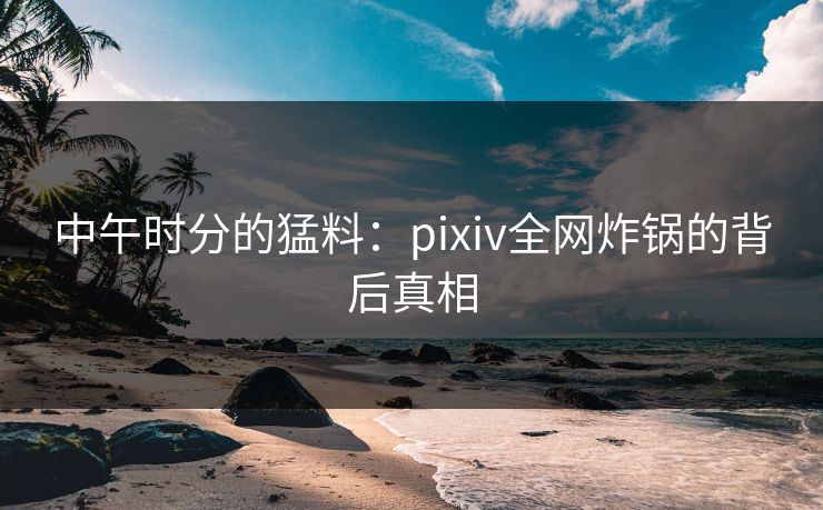 中午时分的猛料：pixiv全网炸锅的背后真相
