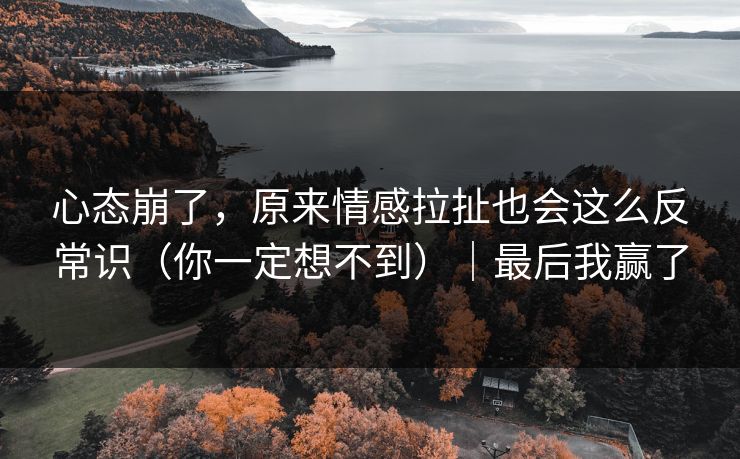 心态崩了，原来情感拉扯也会这么反常识（你一定想不到）｜最后我赢了